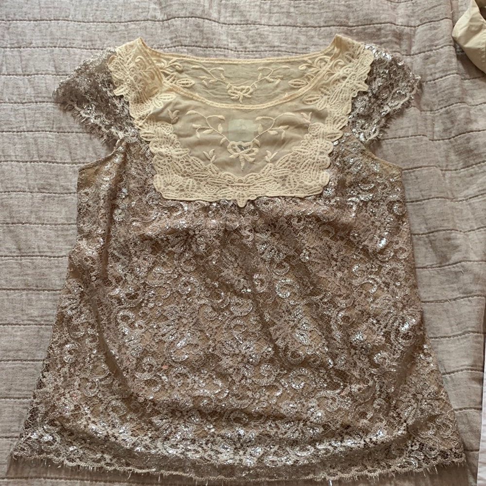 HD 2012 Anthropologie Sparkly Lace Top
